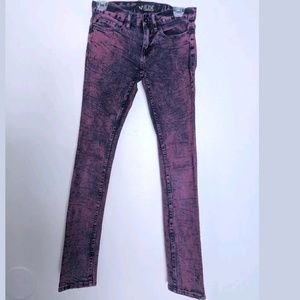 Rude Hot Topic Super Skinny Acid Wash Pink Grunge